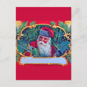 WEIHNACHTSMANN VINTAGE FEIERTAGSPOSTKARTE