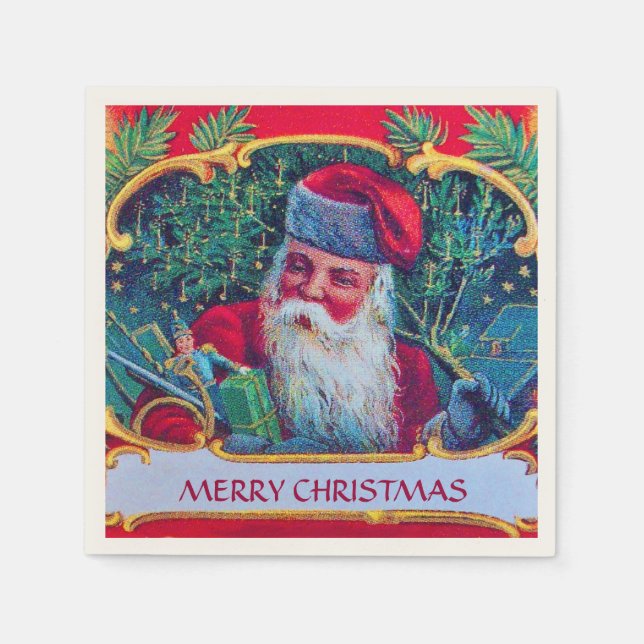 WEIHNACHTSMANN VINTAGE SERVIETTE (Vorderseite)