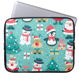 Weihnachtsmann - Vintages Muster Laptopschutzhülle