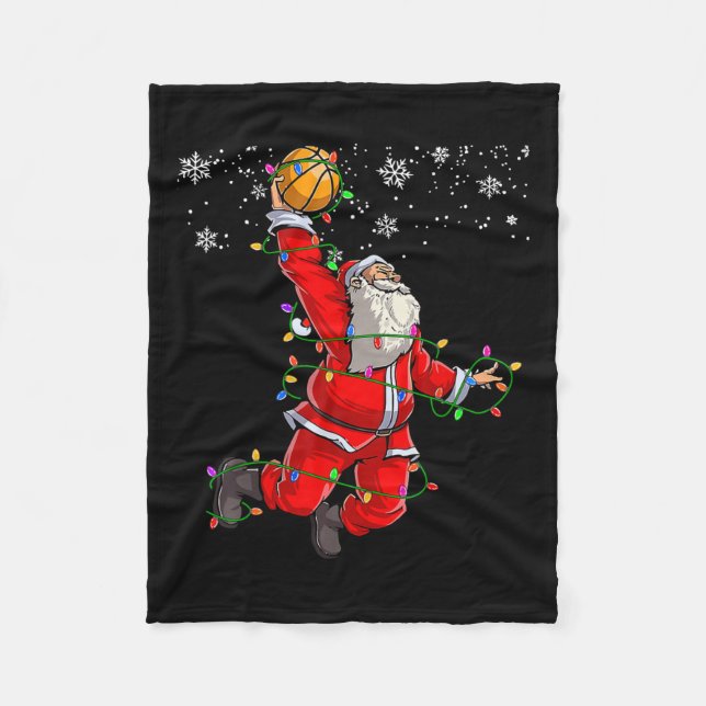 Weihnachtsmann Volleyball Pajama Xmas Mens Fleecedecke (Vorderseite)