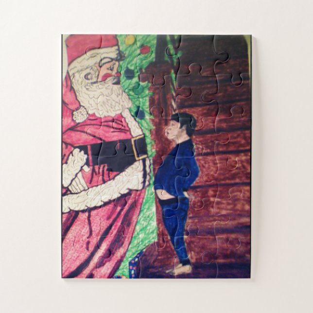 WEIHNACHTSMANN VON KIND ERWISCHT (Vertikal)