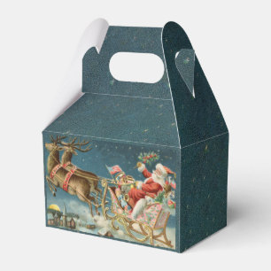 Weihnachtsmann Weihnachten Antik Schlitten Rentier Geschenkschachtel