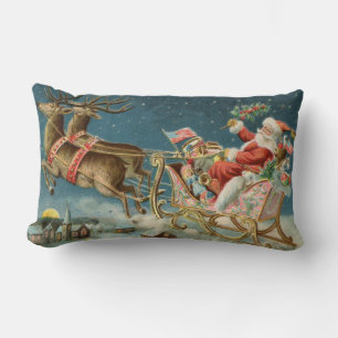 Weihnachtsmann Weihnachten Antik-Schlitten-Rentier Lendenkissen