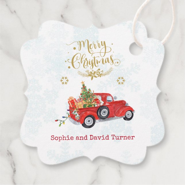 Weihnachtsmann Weihnachten Lkw Frohe Weihnachtssch Geschenkanhänger (Rückseite)