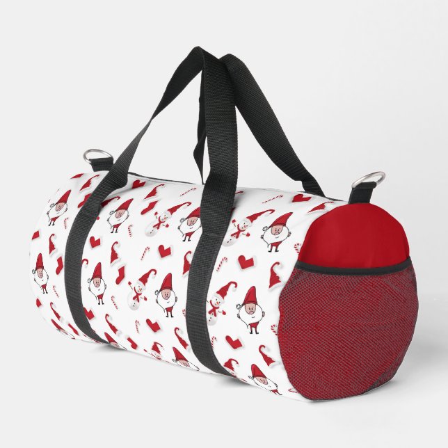 Weihnachtsmann Weihnachten Weißes Muster Duffle Bag (Rechte Ecke)