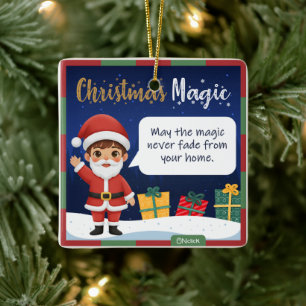 Weihnachtsmann-Weihnachtsbaumschmuck Keramikornament