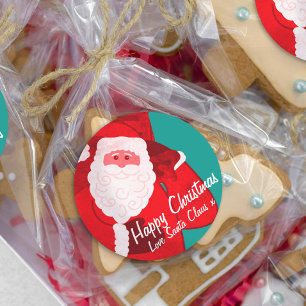 Weihnachtsmann Weihnachtsferien Süßigkeiten Gesche Runder Aufkleber
