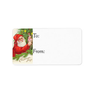 Weihnachtsmann Weihnachtsfreuden Geschenk-Anhänger Adressaufkleber