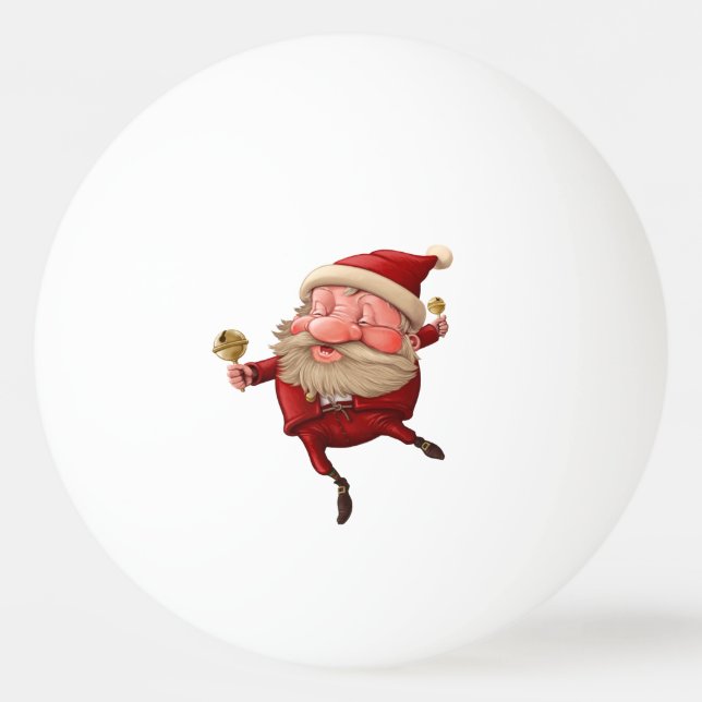 Weihnachtsmann-Weihnachtsglockentanzen Tischtennisball (Vorderseite)