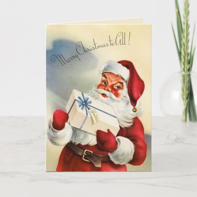 Weihnachtsmann-Weihnachtsgruß-Karte Feiertagskarte (Vorderseite)