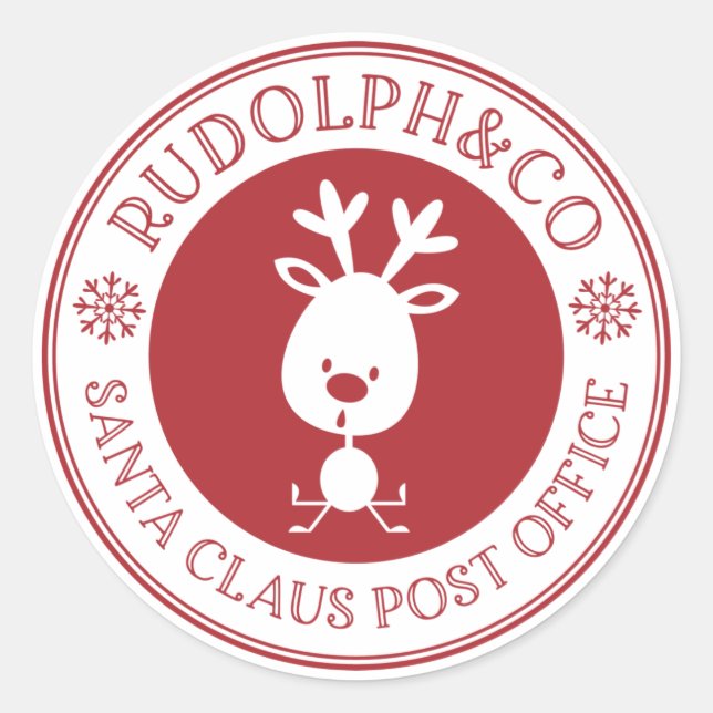 Weihnachtsmann-Weihnachtsmann-Post Runder Aufkleber (Vorderseite)
