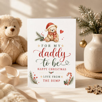Weihnachtsmann werdender Daddy Wasserfarbe Teddybä Karte