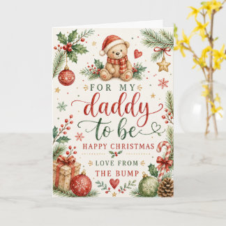 Weihnachtsmann werdender Daddy Wasserfarbe Teddybä Karte