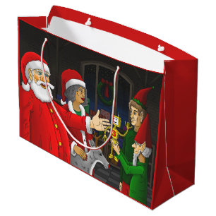 Weihnachtsmann-Werkstatt Große Geschenktüte