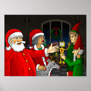 Weihnachtsmann-Werkstattposter Poster