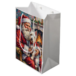 Weihnachtsmann West Highland White Terrier Weihnac Mittlere Geschenktüte