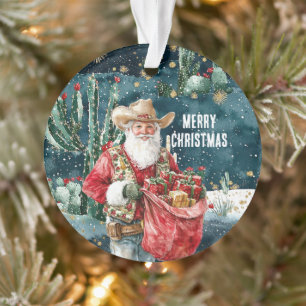 Weihnachtsmann Western Cowboy Weihnachten Ornament