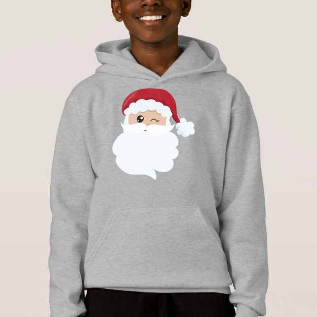 Weihnachtsmann, Winking Santa, Weihnachtsmannmütze Hoodie (Vorderseite)