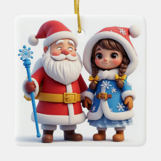 🎅 Weihnachtsmann Winter Feiertagsmagie ❄️ Keramikornament