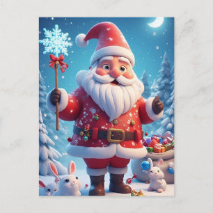 ❄️ Weihnachtsmann Winter-Schneeflocke Glow 🎄 Fest Postkarte