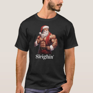Weihnachtsmann Workout Muskeln Fitnessstudio T-Shirt