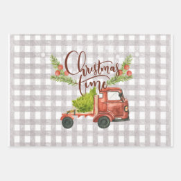 Weihnachtsmann-Wrapping Papier Set von 3