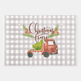 Weihnachtsmann-Wrapping Papier Set von 3
