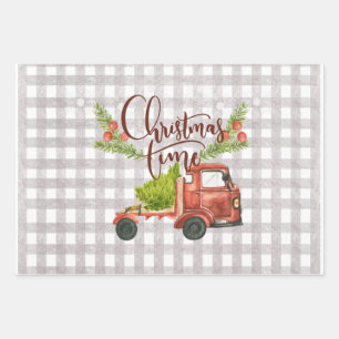 Weihnachtsmann-Wrapping Papier Set von 3