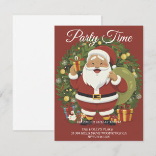 Weihnachtsmann Wreath Weihnachtsfeier Party Einlad Einladung
