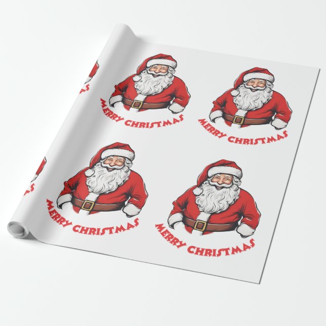 Weihnachtsmann wünscht frohe Weihnachtswrapping Pa Geschenkpapier (Ungerollt)