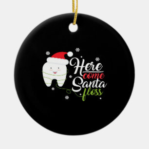 Weihnachtsmann-Zahnarzt Zahnarzt Zahnarzt Gi Keramik Ornament