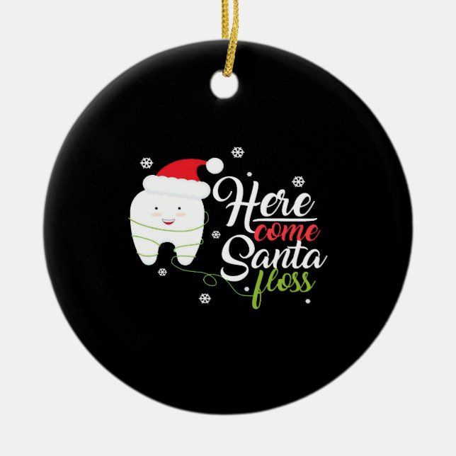 Weihnachtsmann-Zahnarzt Zahnarzt Zahnarzt Gi Keramik Ornament (Vorne)