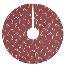 Weihnachtsmann-Zuckerrohrstangen Dunkelroter Baums Polyester Weihnachtsbaumdecke