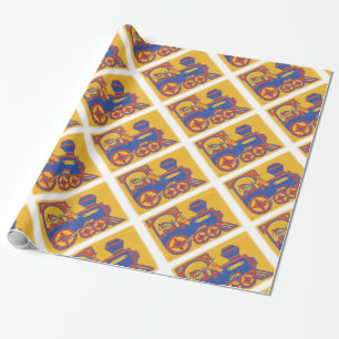 Weihnachtsmann-Zug Geschenkpapier
