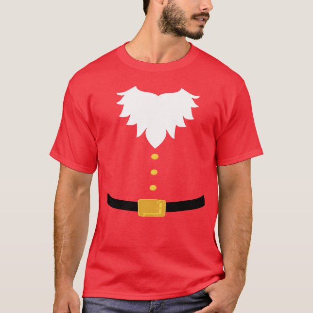 Weihnachtsmannbart und -gurt T-Shirt (Vorderseite)