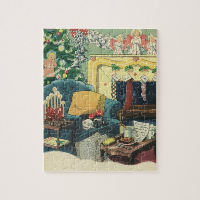 Weihnachtsmänner im Wohnzimmer (Vertikal)