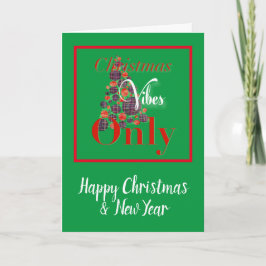 Weihnachtsmänner nur Abstrakter Roter Grüner Baum Dankeskarte