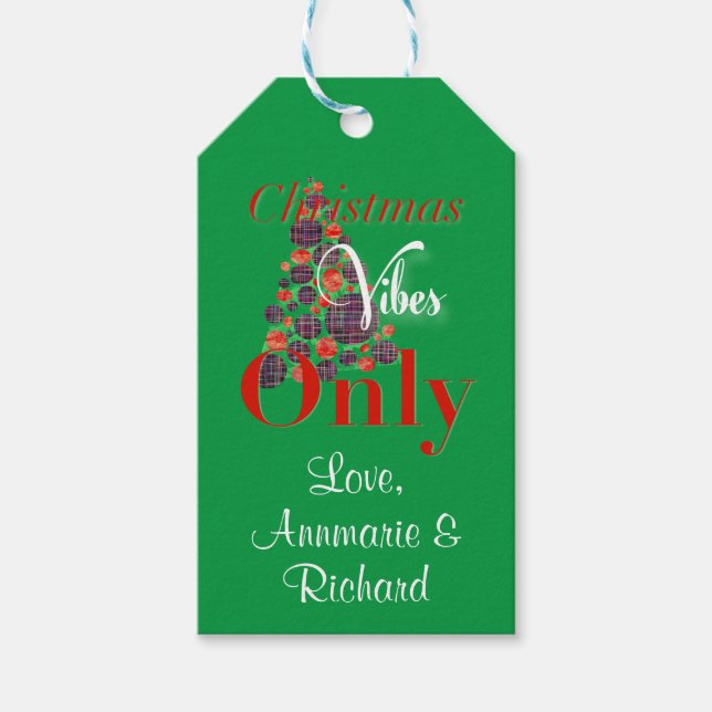 Weihnachtsmänner nur Abstrakter Roter Grüner Baum Geschenkanhänger (Vorderseite)