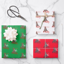Weihnachtsmänner nur Abstrakter Roter Grüner Baum Geschenkpapier Set