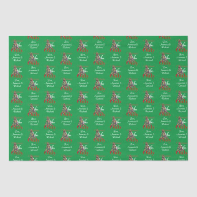 Weihnachtsmänner nur Abstrakter Roter Grüner Baum Seidenpapier (Vorderseite)
