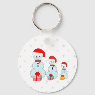 Weihnachtsmänner und Schneeflocken Schlüsselanhänger