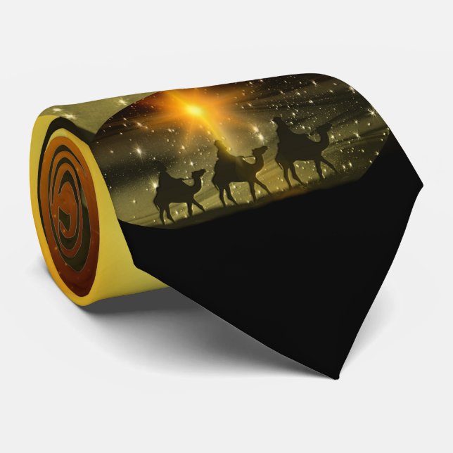 WeihnachtsMänners-goldener Stern von Bethlehem Krawatte (Gerollt)