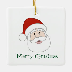 Weihnachtsmannillustration u. -text keramikornament