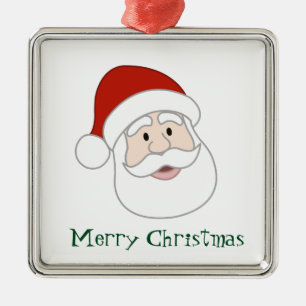 Weihnachtsmannillustration u. -text silbernes ornament