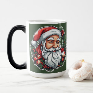 Weihnachtsmannkopf mit Kranz -  Verwandlungstasse