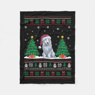 Weihnachtsmannmütze Akbash Hund Weihnachtsbaum Lic Fleecedecke