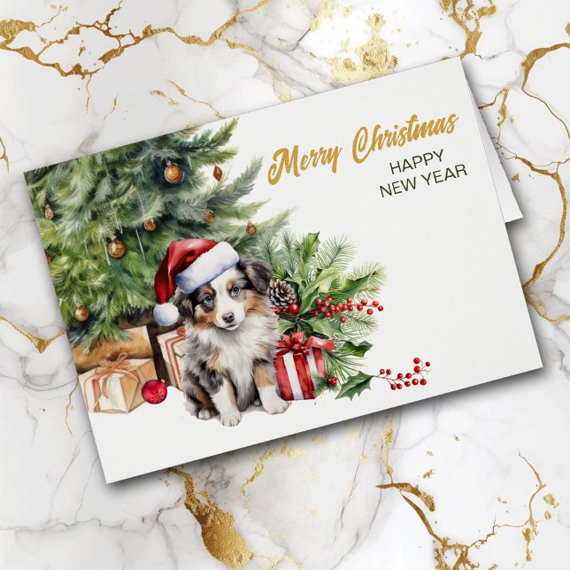 Weihnachtsmannmütze Australian Shepherd Welppy Dog (Von Creator hochgeladen)
