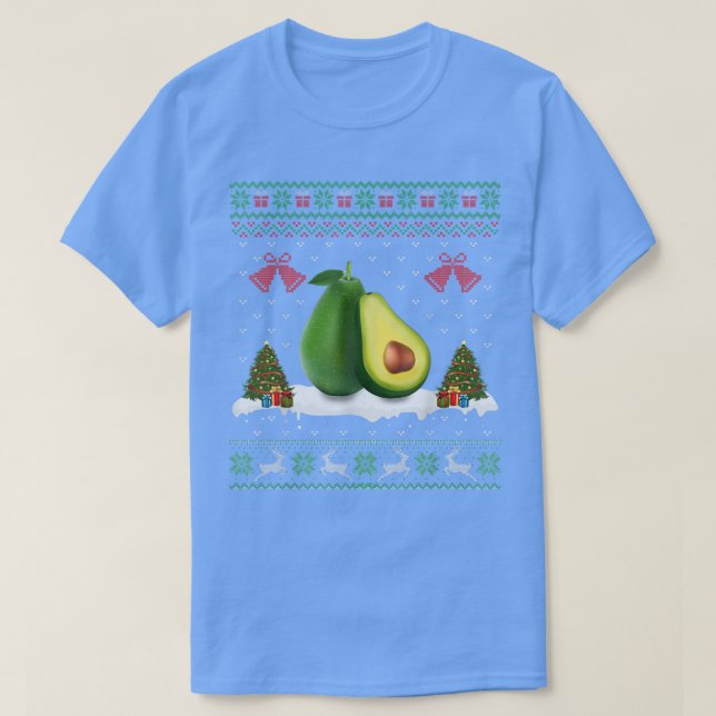 Weihnachtsmannmütze Avocado Fruit Xmas Lighting Ug T-Shirt (Design vorne)
