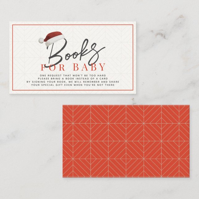 Weihnachtsmannmütze Babydusche Buchungsanfrage Begleitkarte (Vorne/Hinten)