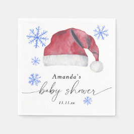 Weihnachtsmannmütze - Babydusche Serviette